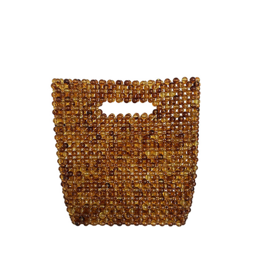 Vintage Amber Beaded Handbag