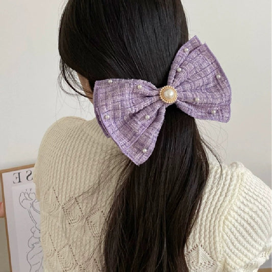 Chanel-style Bow Clip with Pearl