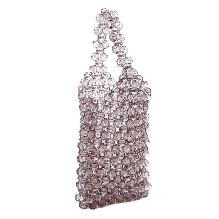Pure Color Crystal Bead Acrylic Handbag